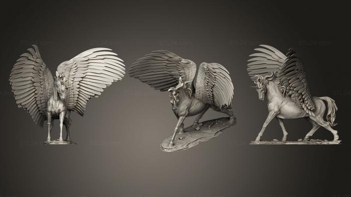 Статуэтки животных (Аликорн, STKJ_0673) 3D модель для ЧПУ станка